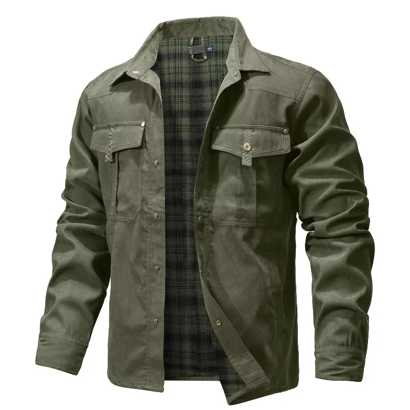 Vestes pour hommes, printemps, chemise doublée en flanelle, manteau, veste décontractée à boutons-pression, style cowboy occidental, haut de haute qualité, taille US