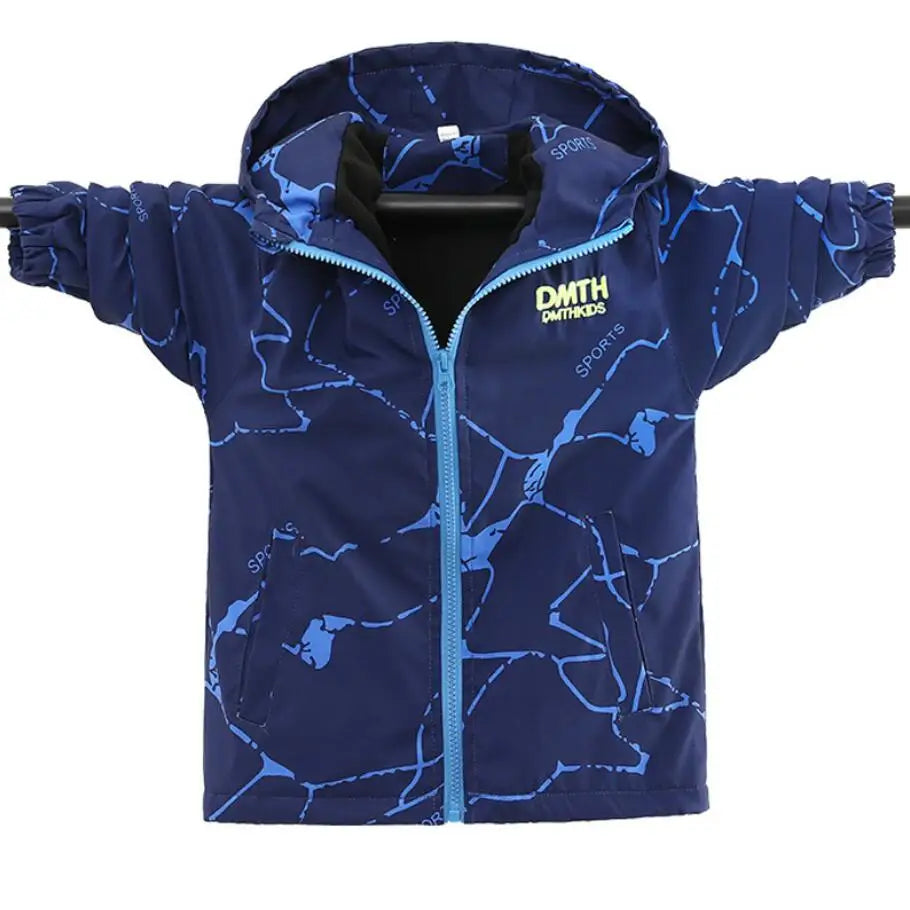 Boys Fashion Outdoor Jacket Thick Winter Waterproof Jackets For Kids Warm Clothes Autumn Boy's Windbreaker Hooded Coat