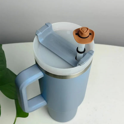 Silicone Cowboy Hat Straw Covers Caps Dustproof Cute Protector Mug Straw Tip for 30 40Oz Tumbler Water Bottle Decor Accessories