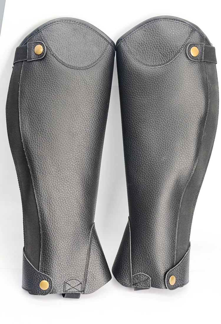 Guêtres d'équitation en cuir de vachette ex, équipement d'équitation, protection des jambes de chevalier, ajustement sportif, fournitures pour fans
