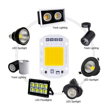 LED COB lampe perle 20W 30W 50W 220V IP65 IC intelligent pas besoin de pilote bricolage projecteur LED ampoule projecteur extérieur puce lampe plus brillante
