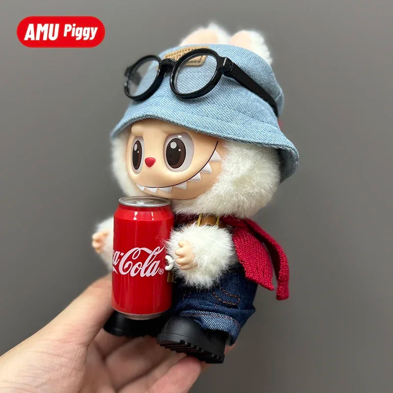 Clothes Doll DIY Accessories Pull Cloth Cola Happiness Factor Labubu Clothes Set Doll Outfit Have Shoes