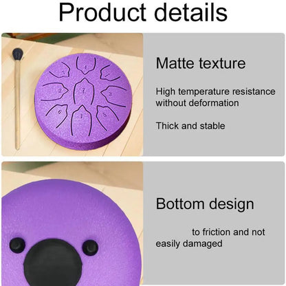 Steel Tongue Drum 4 Inch 9 Notes Percussion Instrument Balmy Drum with Drum Mallets Mini Handpan Drum for Meditation Yoga Majors