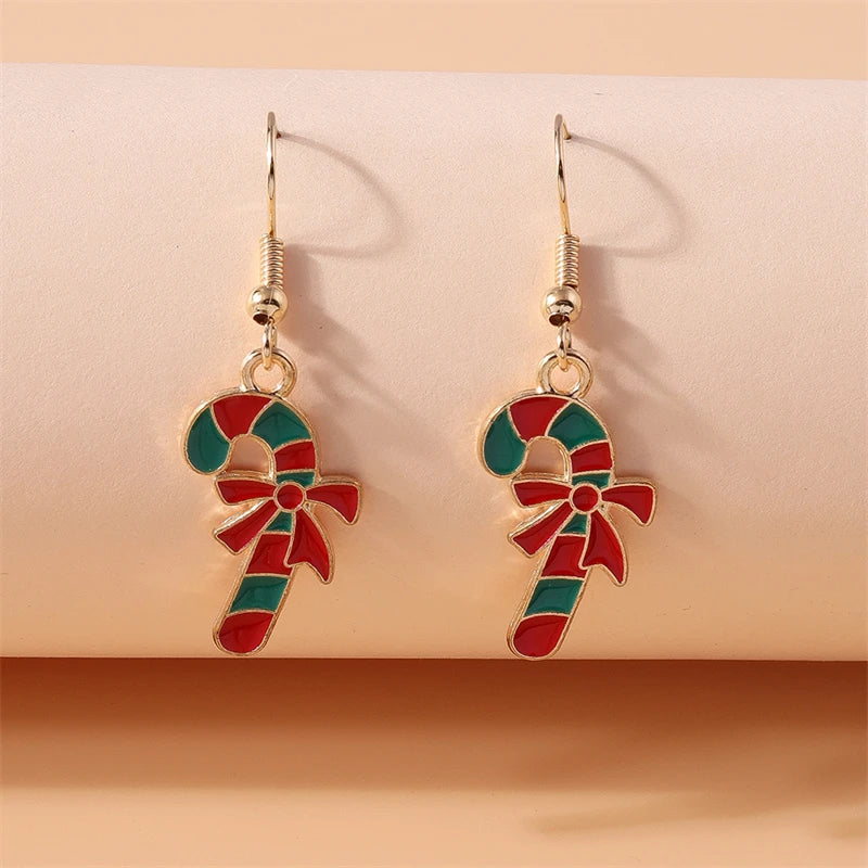 Fashion Merry Christmas Tree Deer Snowflake Santa Claus Drop Earrings for Women Girls New Year Party Festival Jewelry Gifts