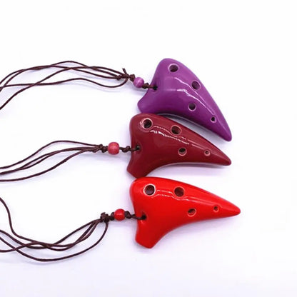 Mini Ocarina traditionnel en céramique colorée pour démarreur, musique Mayor, intérieur 6 trous