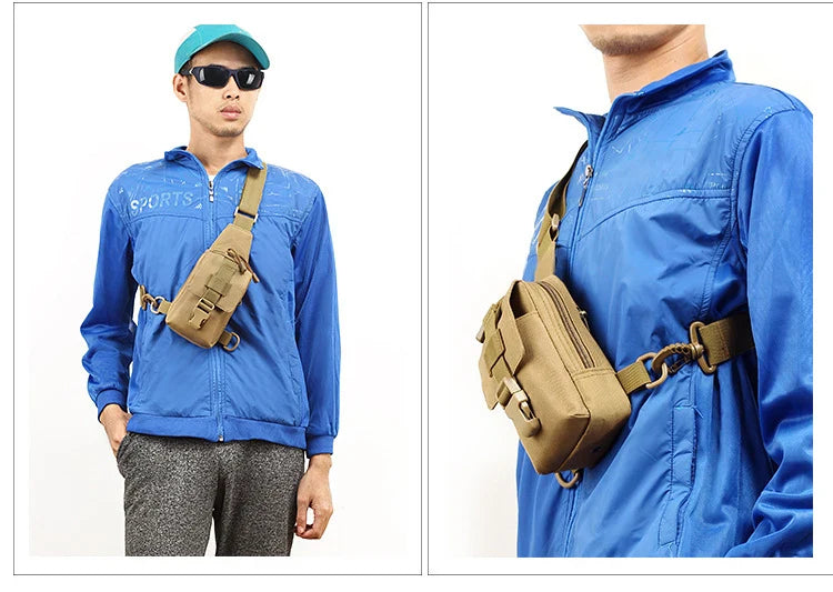Petit sac de poitrine de Camouflage antivol pour l'extérieur, sac à bandoulière de randonnée en Nylon pour chasse, pêche, Camping, Cycking