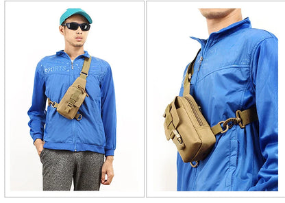 Petit sac de poitrine de Camouflage antivol pour l'extérieur, sac à bandoulière de randonnée en Nylon pour chasse, pêche, Camping, Cycking