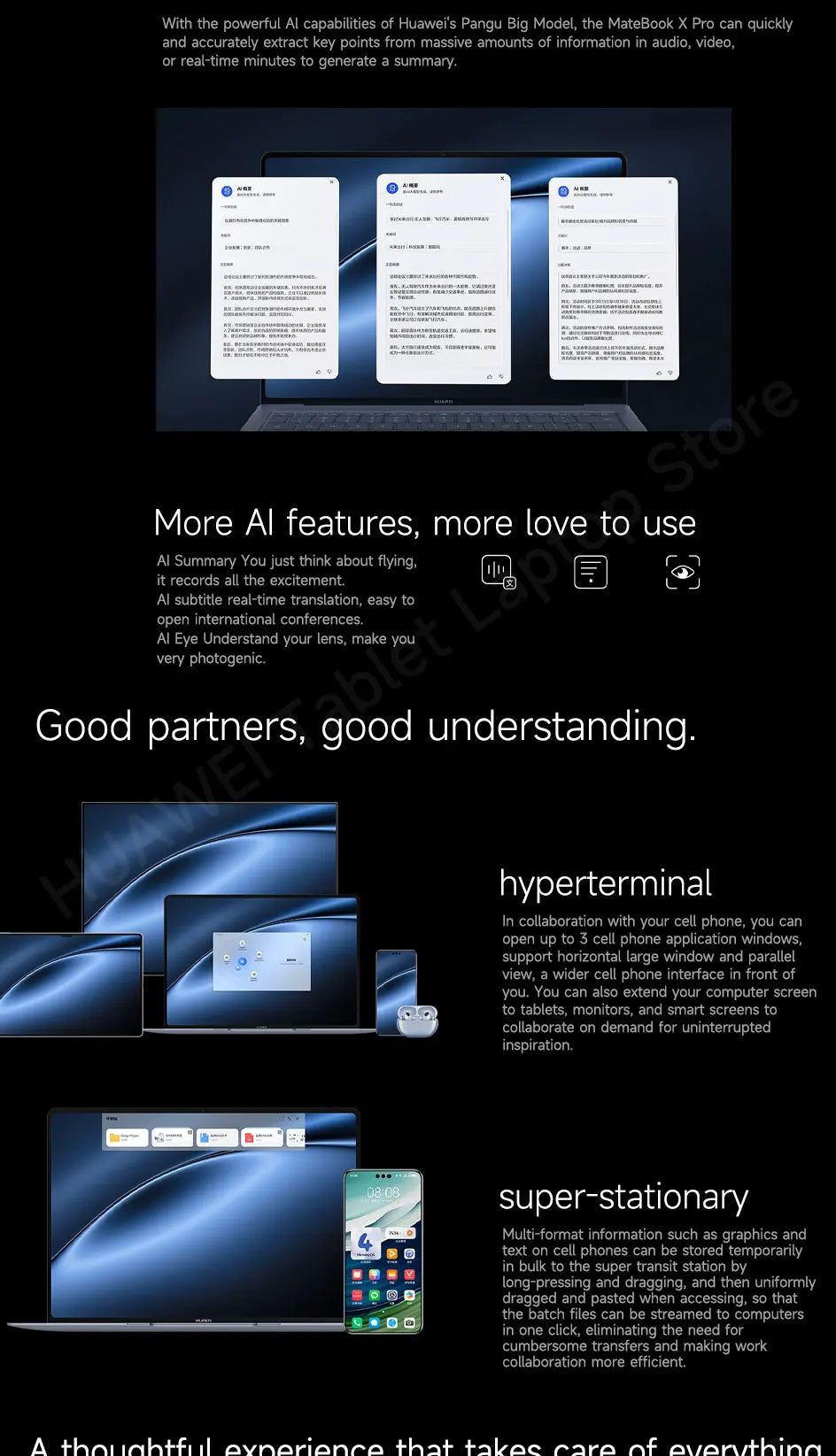 2024 HUAWEI MateBook X Pro Laptop Inter Core Ultra9 185H/Ultra7 155H 32/16GB 2/1TB Netbook 14.2inch 3.1k Touchscreen 120Hz OLED