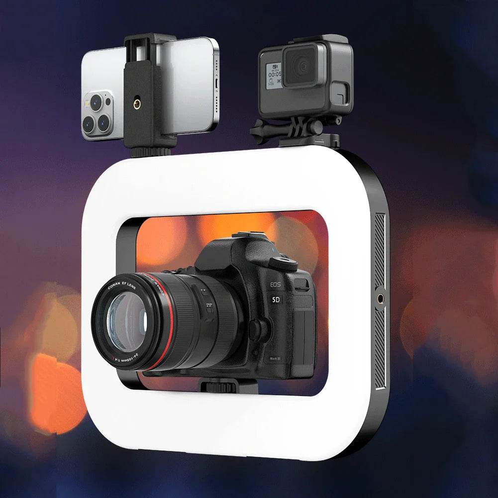 LED Phone Light Light Cell Phone Handheld Stabilizer W/ Ring Light for Camera Smartphone YouTube