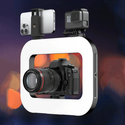 LED Phone Light Light Cell Phone Handheld Stabilizer W/ Ring Light for Camera Smartphone YouTube