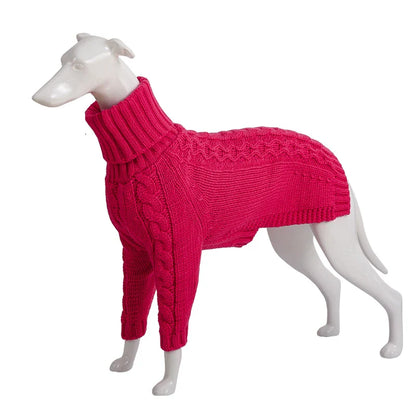 Pull torsadé à col roulé pour chiens, lévriers italiens, manteau chaud pour chien, vêtements d'hiver pour chiens