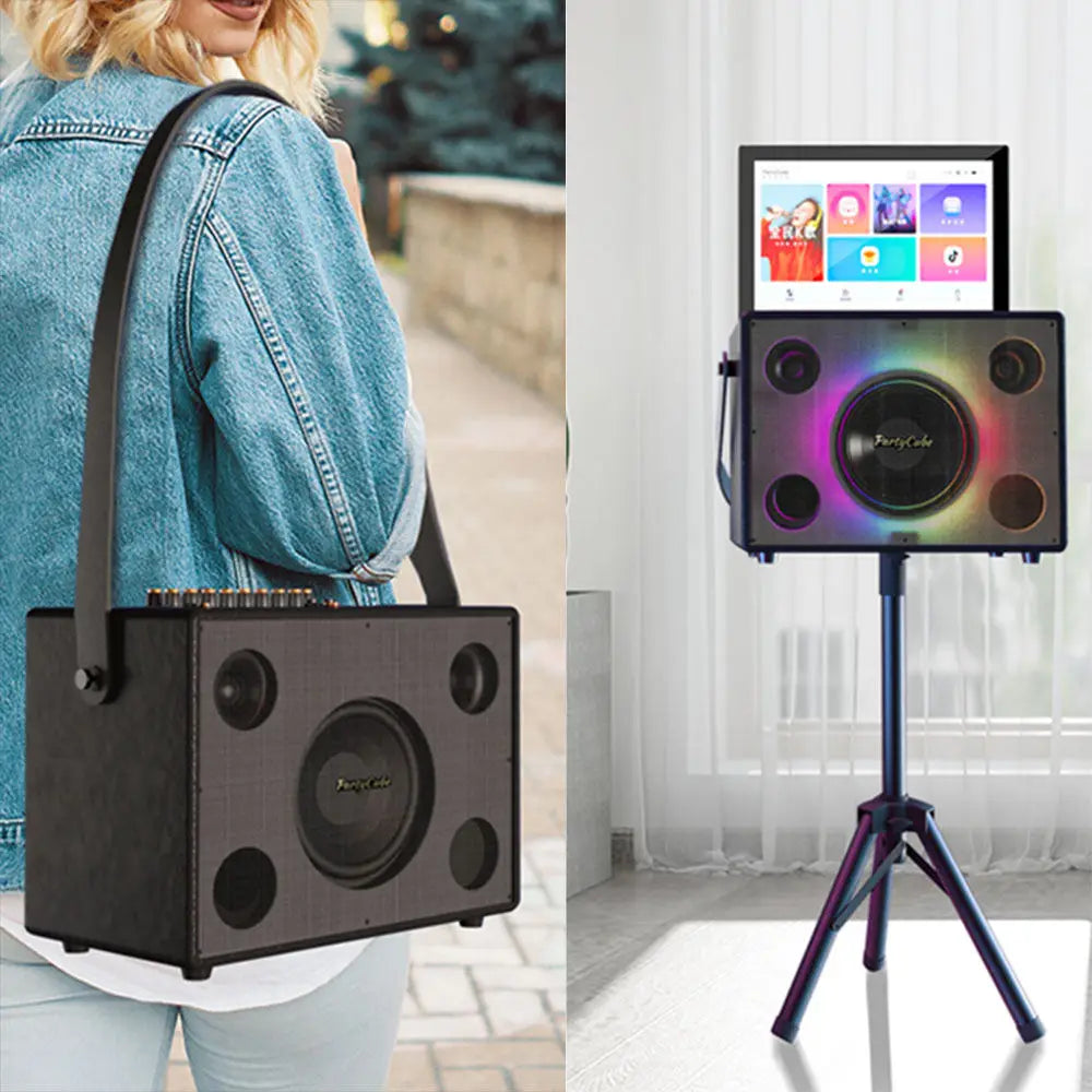 All-in-One KTV Touch Screen Wireless Smart Party Bluetooth Android System Powerful Machine Karaoke Players Speaker With Mic