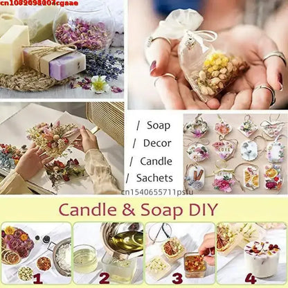 30g Bougie Aromatique Naturelle Savon Parfum Essence Florale Matériau de Fabrication Fleur Séchée Naturelle Décoration de Mariage Décoration de Maison Décoration de Bain