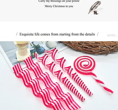 Cannes à bonbons de Noël en acrylique, pendentif béquille torsadé pour arbre de Noël, décorations de Noël pour le Nouvel An, ornements, cadeaux