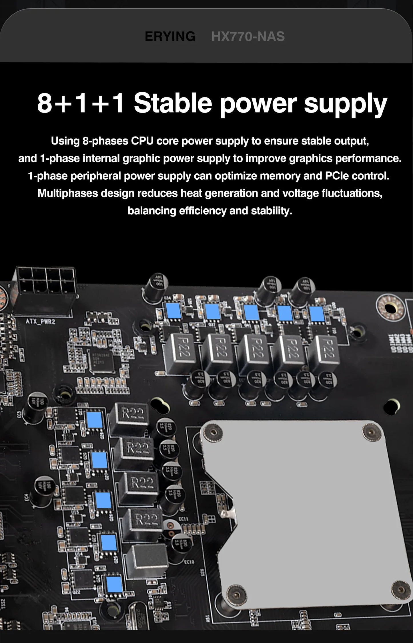 Erying NAS Gaming Motherboard CPU Combo i5 14500HX Core processor 4*NVME 12*SATA 4*DDR5 2*PCIe4.0 1*10G Network Lan Mainboard