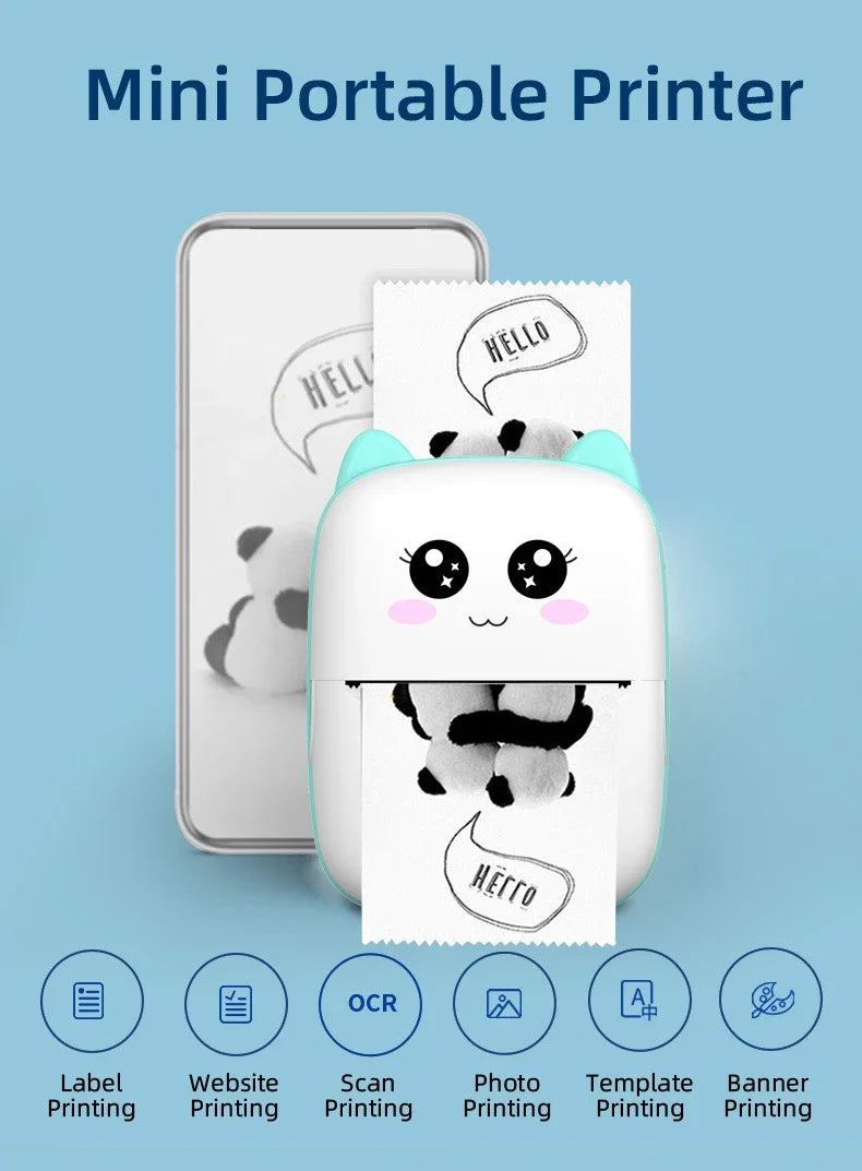 MINI Portable Thermal Printer Wireless Memo Label Machine 200dpi Bluetooth Inkless Pocket Imprimante Phone Notes Printing Paper