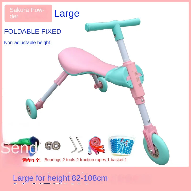 New liftable children's folding large mantis car three-wheeled scooter baby walker 1-6 years old yo-yo car