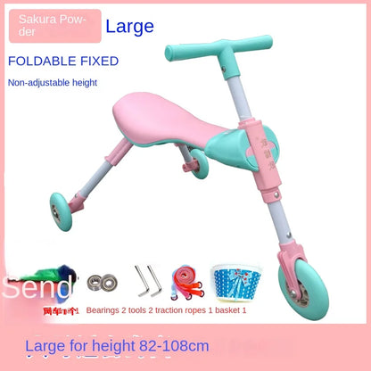 New liftable children's folding large mantis car three-wheeled scooter baby walker 1-6 years old yo-yo car