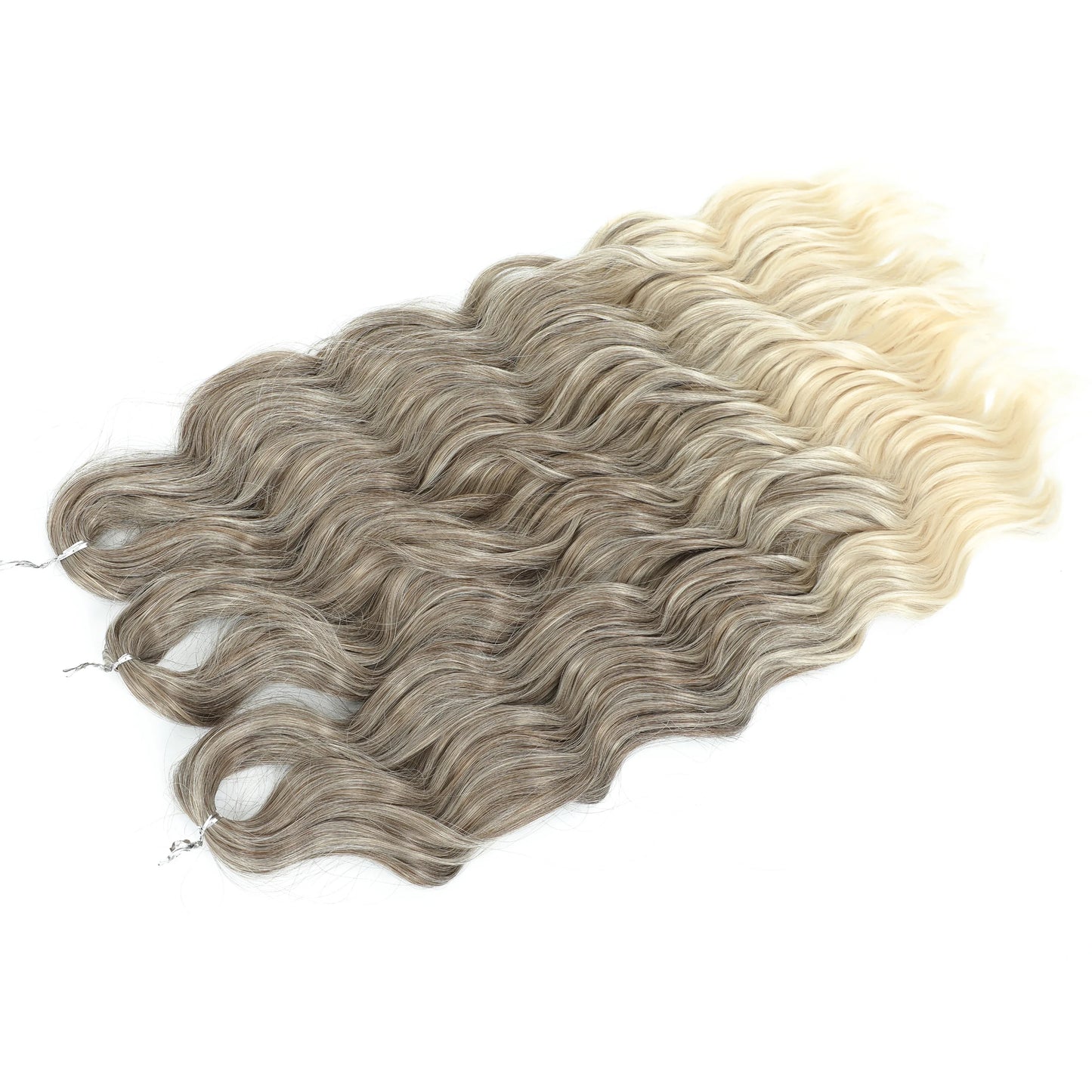 24Inch Crochet Hair Synthetic Braiding Hair Extensions Water Wave Ombre Rainbow color Fake Hair ANNA Deep Wave Curly Hair