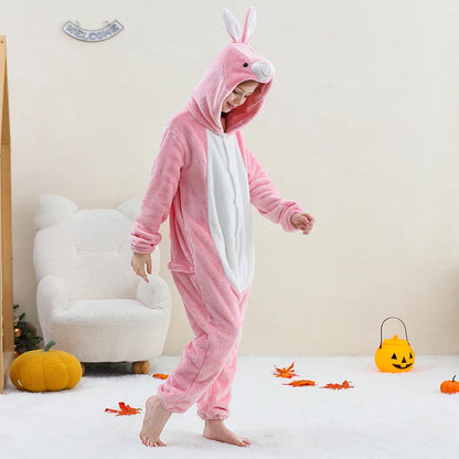 MICHLEY – Combinaison à capuche en flanelle motif Capybara pour enfant, pyjama, grenouillère, déguisement pour Halloween, pour garçon et fille