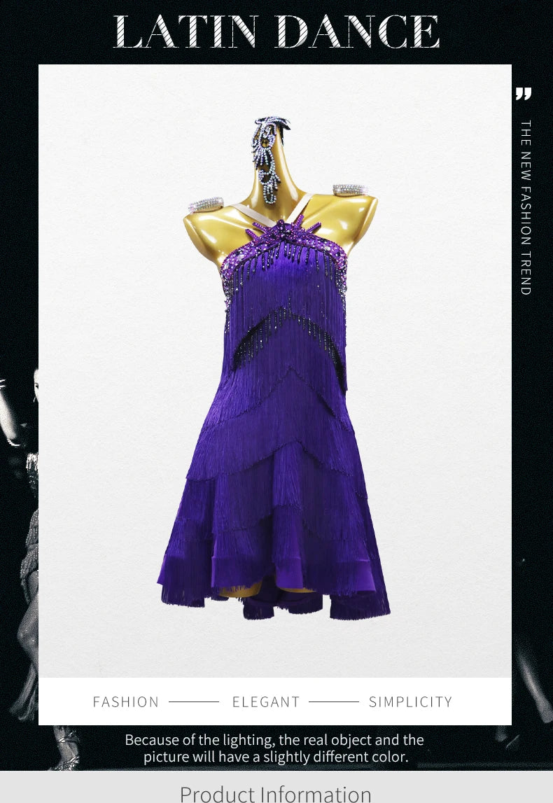 Costumes de danse latine, robe de soirée pour femme, tenue de performance de samba, compétition 2026, vêtements de bal pour adultes, tenue de danse pour filles, costume à franges sportif