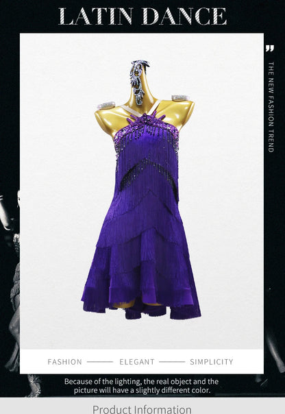 Costumes de danse latine, robe de soirée pour femme, tenue de performance de samba, compétition 2026, vêtements de bal pour adultes, tenue de danse pour filles, costume à franges sportif
