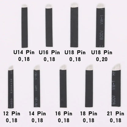100 Pcs Lames Microblading 18U 0.18mm Maquillage Semi-Permanent Nano Tebori Aiguilles pour Stylo de Broderie Manuel Sourcils Lèvres