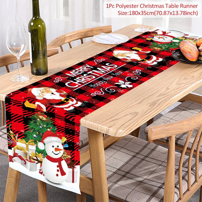 Chemin de Table de Noël, Décoration pour la Maison, Couverture de Nappe, Ornement, Cadeaux, ixdu Nouvel An, 2023
