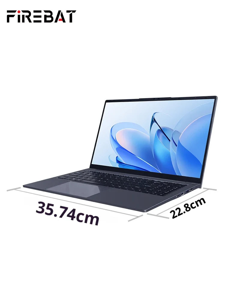 FIREBAT AT15 Ordinateur portable 15,6 pouces Intel N100/N150 16 Go RAM 512 Go SSD Ordinateurs portables de bureau et d'entreprise