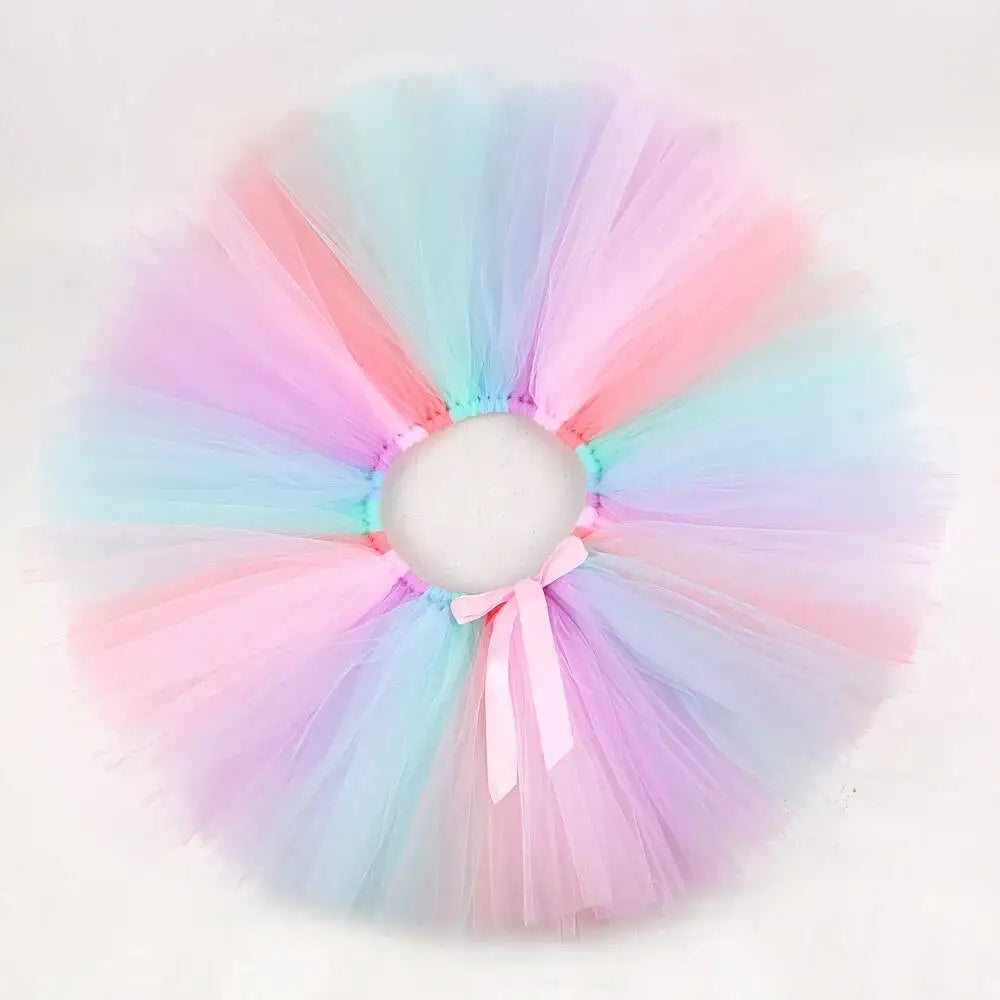 Tenue Jupe Tutu Licorne Bébé Filles pour Fête d'Anniversaire Enfants Jupes en Tulle Ensemble Costumes Noël Halloween avec Ailes