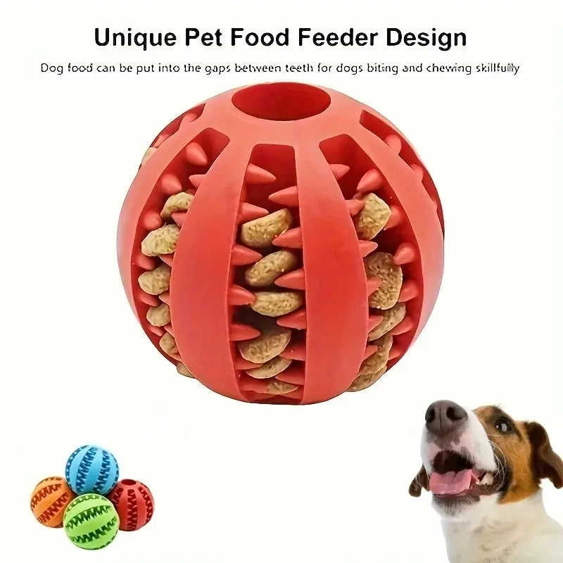 Balle de jouet pour chien, boule de jouet non toxique résistante aux morsures pour chiens de compagnie, chiot chat, mangeoire de friandises pour animaux de compagnie, boule de nettoyage des dents à mâcher