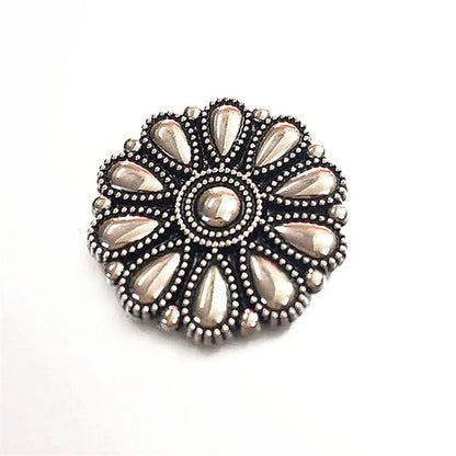 30mm Bright Silver Western Cowboy Horse Saddles Leathercraft Belt Bag Shoe Flower Conchos Buckle Screw Back Decoration Buttons