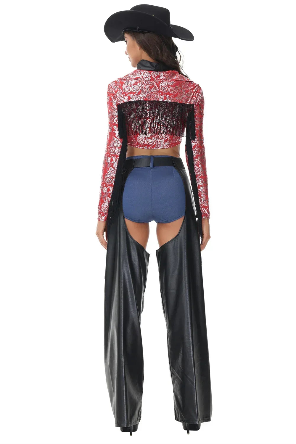 Costumes de Cowboy de ixd'Halloween pour Femme Adulte, Uniforme de Cosplay de Cowboy de l'Ouest, Gothique et Sexy, Costume de Carnaval Trempé, 6 Pièces/Ensemble