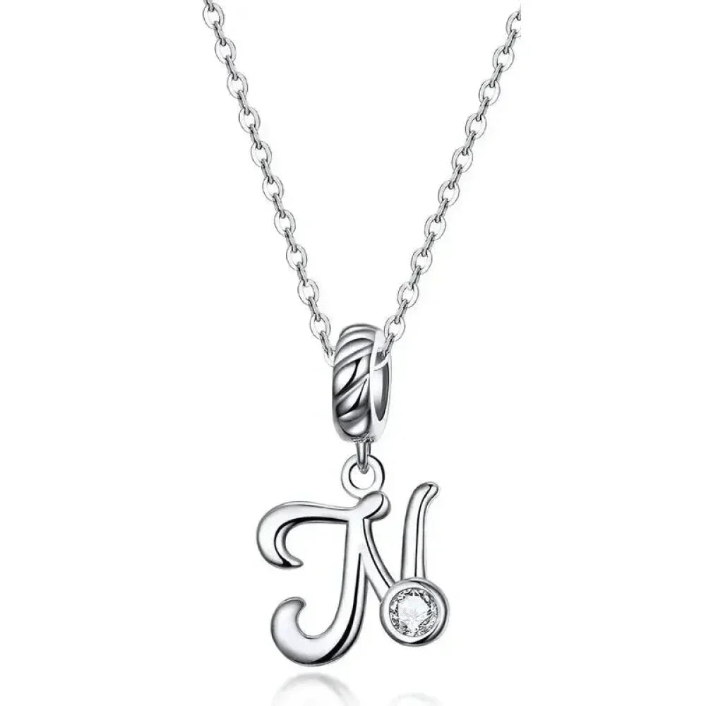 Collier classique avec initiale en argent sterling 925