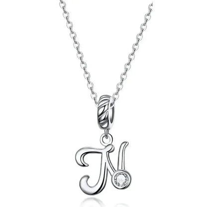 Collier classique avec initiale en argent sterling 925