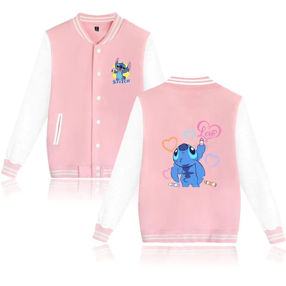 Lilo Stitch Blouson Baseball Hommes Femmes Hip Hop Harajuku Vestes Streetwear Enfants Garçons Filles Manteaux Collège Amples
