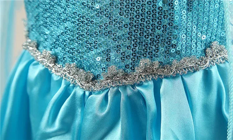 Elsa Princess Dress for Girls Cosplay Elsa Costume Children Halloween Carnival Birthday Clothing Kids Cosplay Snow Queen Costume