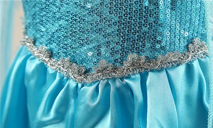 Robe de princesse Elsa pour filles, déguisement de cosplay Elsa, costume d'Halloween pour enfants, vêtements d'anniversaire, costume de cosplay de la Reine des Neiges pour enfants