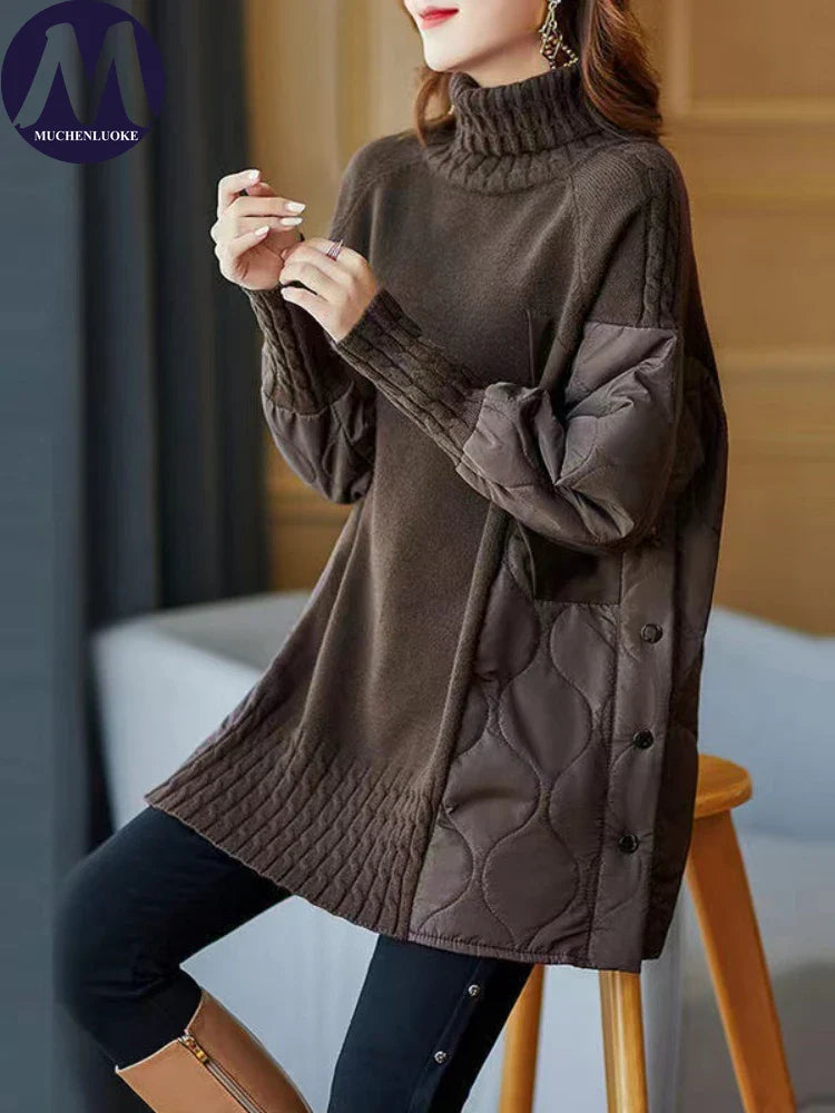 Ladies Sweater Autumn Winter New Casual Long Sleeve Turtleneck Knit Sweaters Tops Korean Fashion Loose Women's Sweater Pullovers