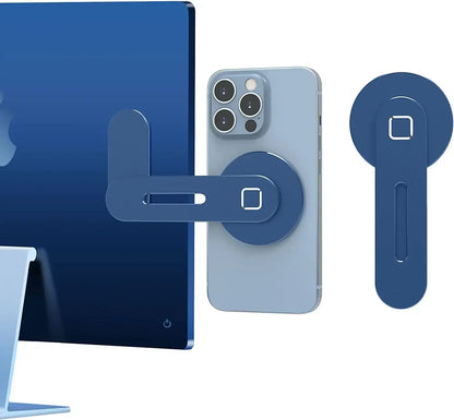 2025 Magnetic Laptop Phone Holder Computer Monitor Side Cell Phone Slim& Foldable For iPhone 14 13 12 Series Case and All Phone