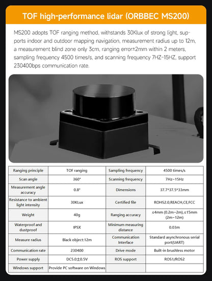 Micro ROS dos Robot Voiture ROS2-Humble PC Machine Virtuelle Système AI Lidar SLAM Cartographie Navigation DIY Kit Électronique