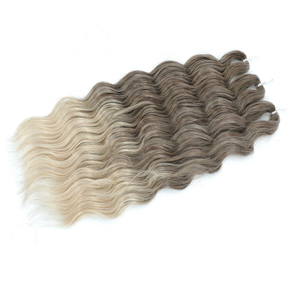 24Inch Crochet Hair Synthetic Braiding Hair Extensions Water Wave Ombre Rainbow color Fake Hair ANNA Deep Wave Curly Hair