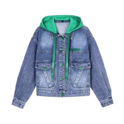 Cowboy Coat Woman Plain Crop Short Casual Small Denim Jacket for Women Deals Original Cowgirl Clothing 2025 Fashion Trend Models