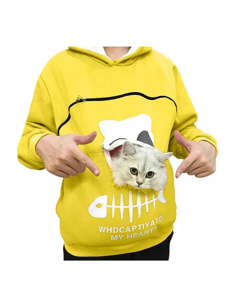 3XL Cat Lovers Hooded Sweatshirt Kangaroo Dog Pet Paw Dropshipping Pullovers Cuddle Pouch  Fish  Pocket Hoodie Tops
