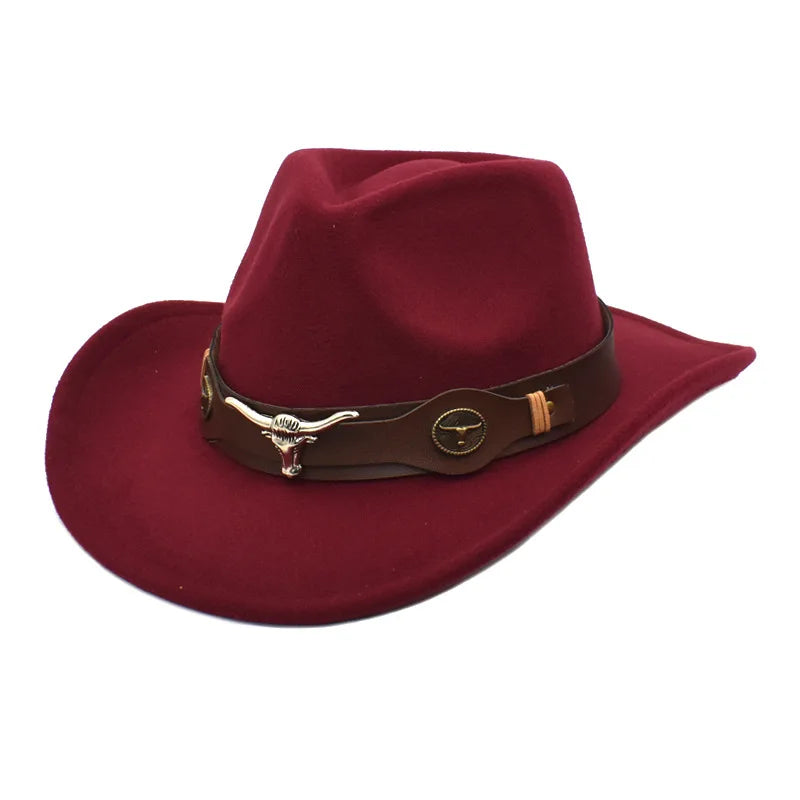 Chapeau de cowboy divers accessoires chapeau de cowboy monochrome en feutre chapeau d'extérieur homme et femme chapeau de cavalier chapeau femme