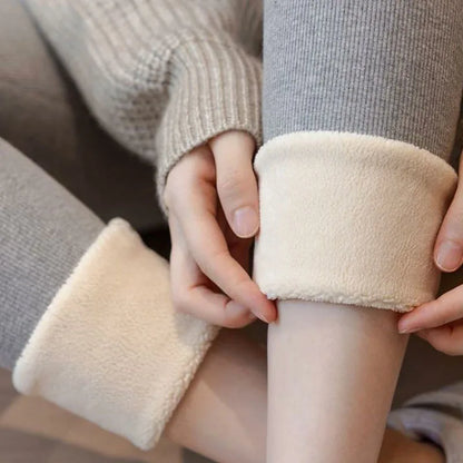 Xpqbb-Leggings d'hiver en velours d'agneau taille haute pour femme, collants chauds, pantalon de yoga, document solide, épais, sourire, commandé
