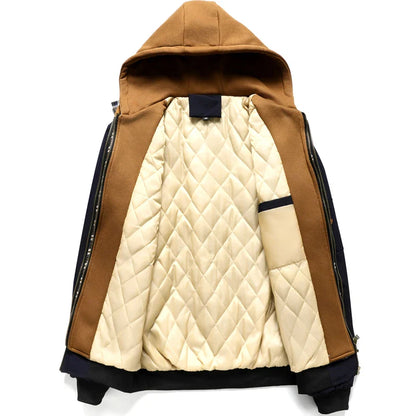 Veste bomber chaude pour homme, coupe-vent épais, à capuche, pour l'extérieur, la randonnée, le sport, thermique, fermeture éclair, collection automne-hiver