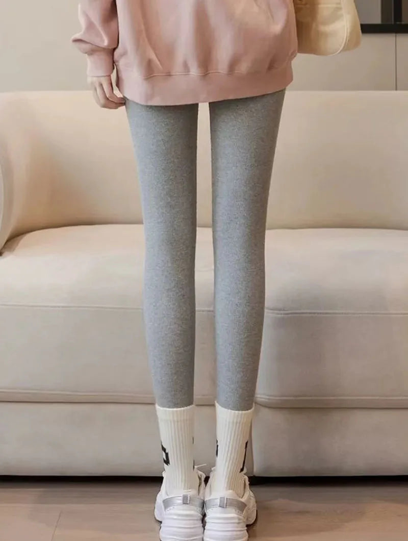 Xpqbb-Leggings d'hiver en velours d'agneau taille haute pour femme, collants chauds, pantalon de yoga, document solide, épais, sourire, commandé