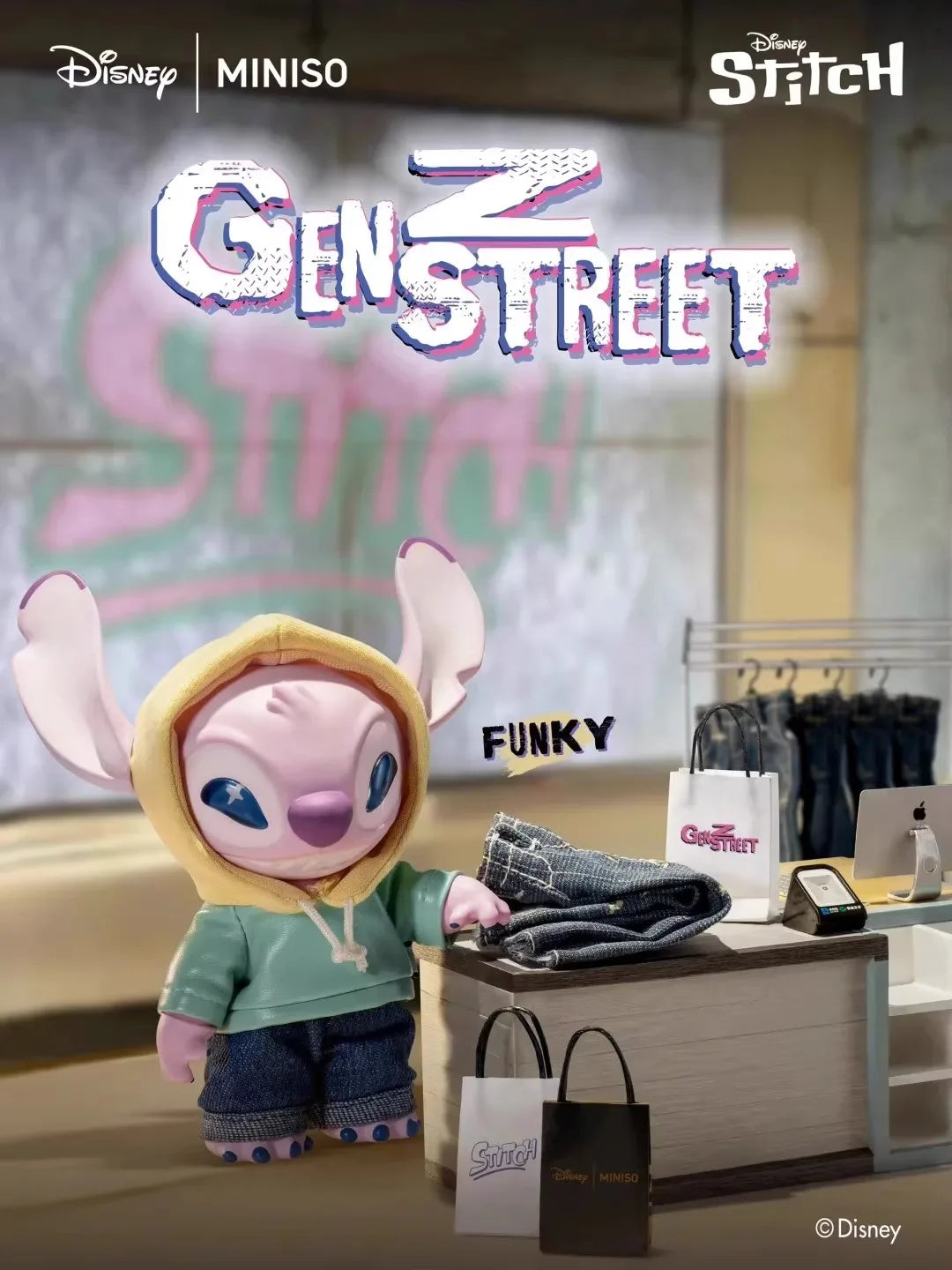 Stitch Genz Street Series Blind Box Cute Doll Backpack Pendant Children'S Toy Exquisite Model Ornament Surprise Mystery Box Gift