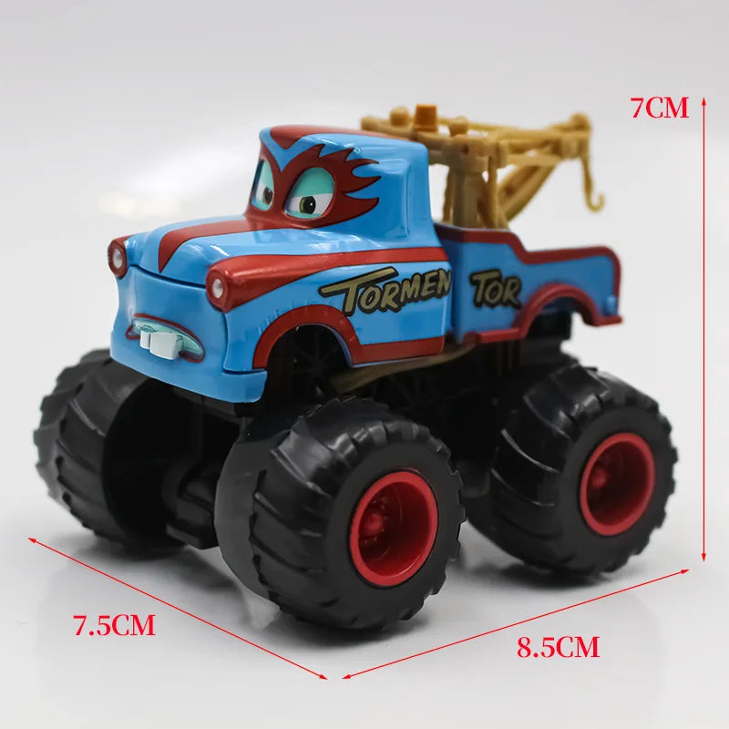 Pixar Cars 2 3 lutteur Mater et Lightning Mcqueen série de course véhicule en alliage métallique jouets pour enfants cadeau de collection à jambes hautes